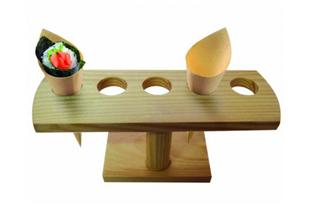 Supporto 5 fori bambù per coni e temaki