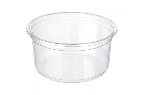 Contenitore trasparente da asporto con coperchio. RPET. 300-350 ml. 1