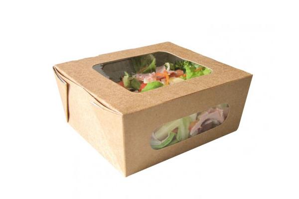 Contenitore cartone kraft doppia finestra , 990 ml 1