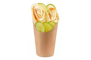 Contenitore cartone marrone interno bianco laminato per crepes o piadina, capacità  150 gr.