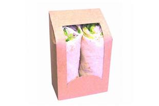 Contenitore cartone kraft con finestra, 15 x 9,5 x 5,3 cm