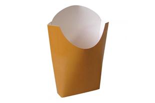 Contenitore da fritto / cibo da asporto, cartone marrone, interno laminato bianco, 500 ml