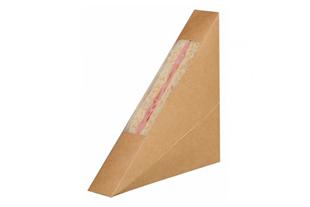 Scatola cartone kraft per tramezzino singolo con finestra 12,3 x 2,6 cm
