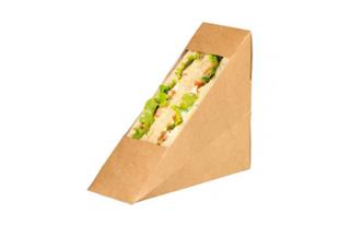 Scatola cartone kraft per tramezzino con finestra 12,3 x 5,2 cm