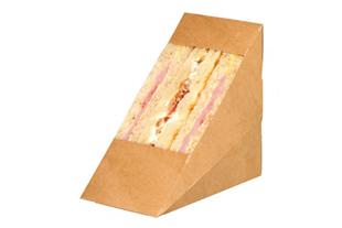 Scatola cartone kraft per tramezzino con finestra 12,3 x 7,2 cm