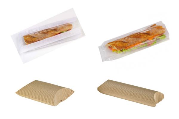 Sacchetto panino bianco con finestra 12 x 4 x 34 cm 2