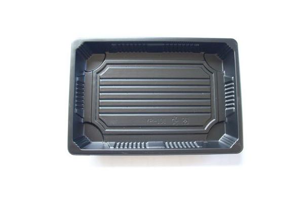 Vaschetta Sushi nera con coperchio 21,6 x 14 cm 1