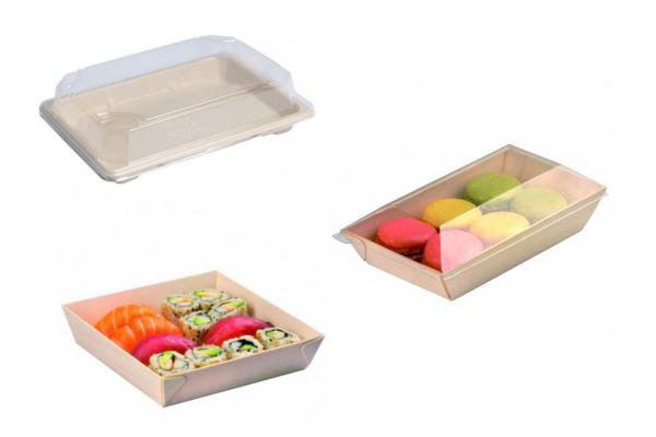 Vaschetta Sushi nera con coperchio 21,6 x 14 cm 3