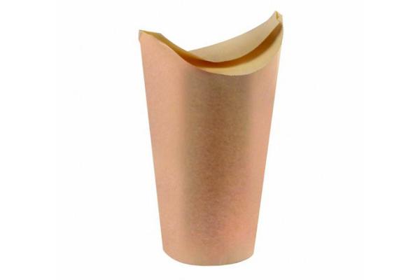 Contenitore da asporto base tonda, cartone marrone, interno laminato bianco, 600 ml 1