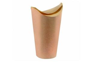 Contenitore da asporto base tonda, cartone marrone, interno laminato bianco, 600 ml