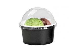 Coppetta cartone nero, interno bianco, 180 ml