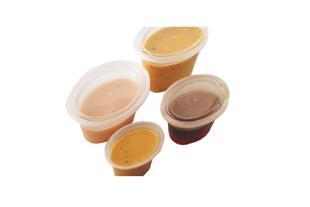 Coppetta ovale traslucida con coperchio 60 ml