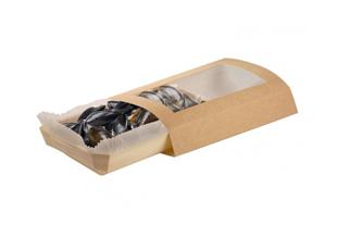 Manica cartone kraft con finestra trasparente per l