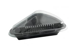 Contenitore triangolare plastica nera per fetta torta