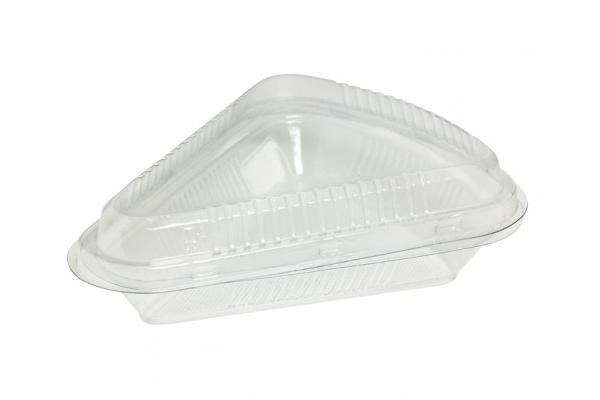 Contenitore triangolare plastica trasparente per fetta torta 1