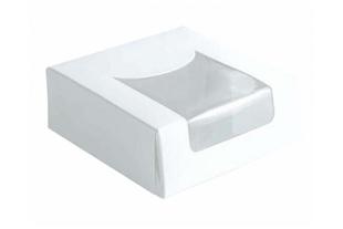 Scatola pasticceria bianca con finestra trasparente 10 cm