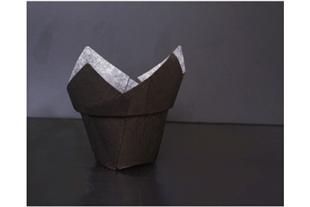 Coppetta da cottura mini tulipano nera, 12 x 12 cm, 60 ml