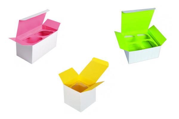 Scatola da 2 cupcake, inserto fucsia 2