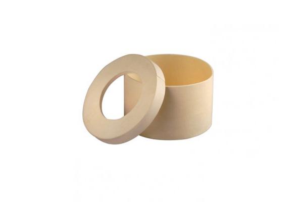 Scatola in legno tonda con coperchio con finestra, 360 ml 1