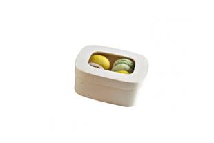 Scatola in legno rettangolare con coperchio con finestra, 240 ml