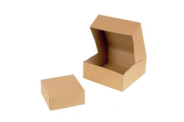 Scatola per asporto con coperchio cartone marrone, 14 cm 1