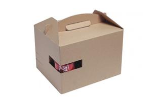 Scatola take away con manico e scomparto reggibicchiere