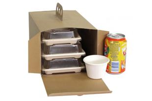 Scatola asporto con maniglia cartone kraft 28,6 x 17 x 15 cm