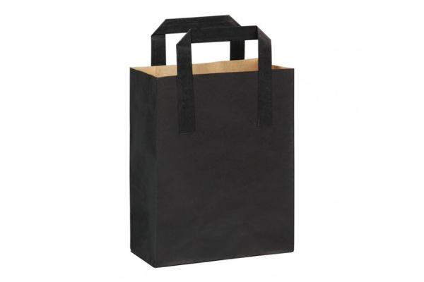 Shopper con manici baby carta nera, 17,5 x 9 x 23 cm 1