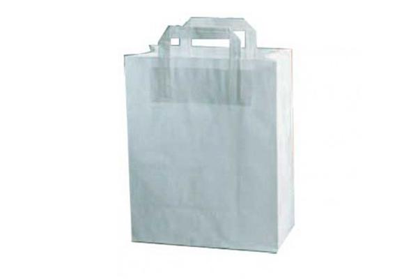 Shopper bianco in carta con manici, 28 x 14 x 32 cm 1