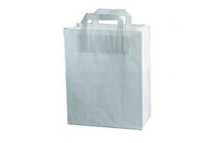 Shopper bianco in carta con manici, 28 x 14 x 32 cm