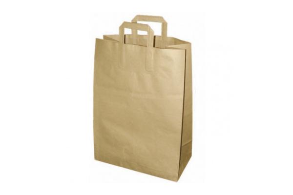Shopper kraft in carta con manici, 32 + 18 x 44 cm 1