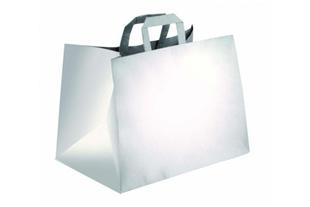 Shopper con manici carta bianca, base larga 32 x 24 x 22 cm