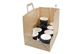 Shopper con manici carta kraft, base larga 32 x 24 x 22 cm