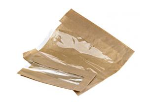 Sacchetto carta kraft con finestra 22 x 12 x 5 cm