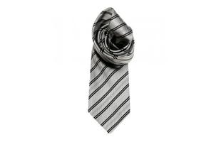 CLASSIC CRAVATTA ARGENTO RIGATO GRIGIO/NERO