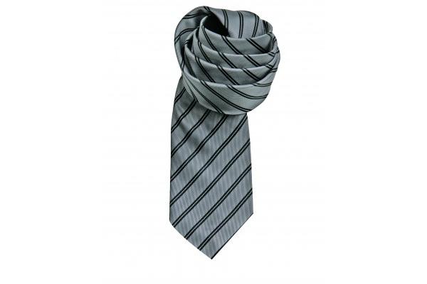 REGATE CRAVATTA GRIGIO RIGATO NERO 1