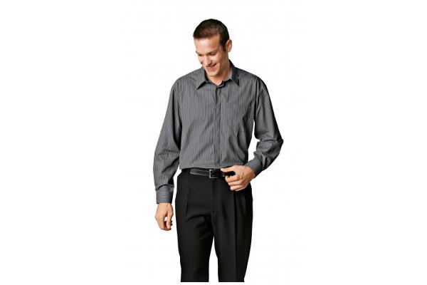USOA CAMICIA GRIGIO RIGATO BIANCO 1